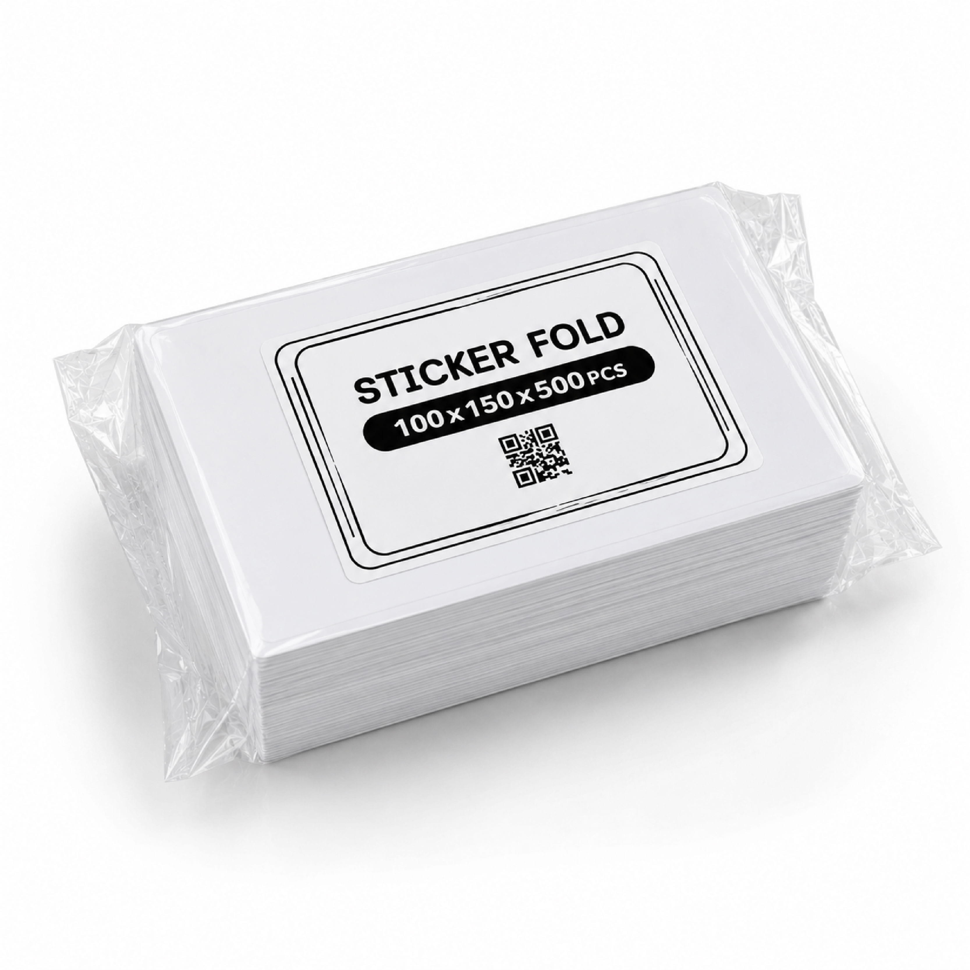 กระดาษสติ๊กเกอร์ความร้อน ITCAN 100X150 500 แผ่น แบบพับ LABEL STICKER_3